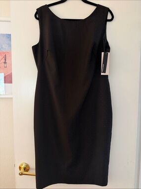 NWT Sandro Ferrone Black Sheath Dress | Sleeveless | Made in Italy | Size 10-12
